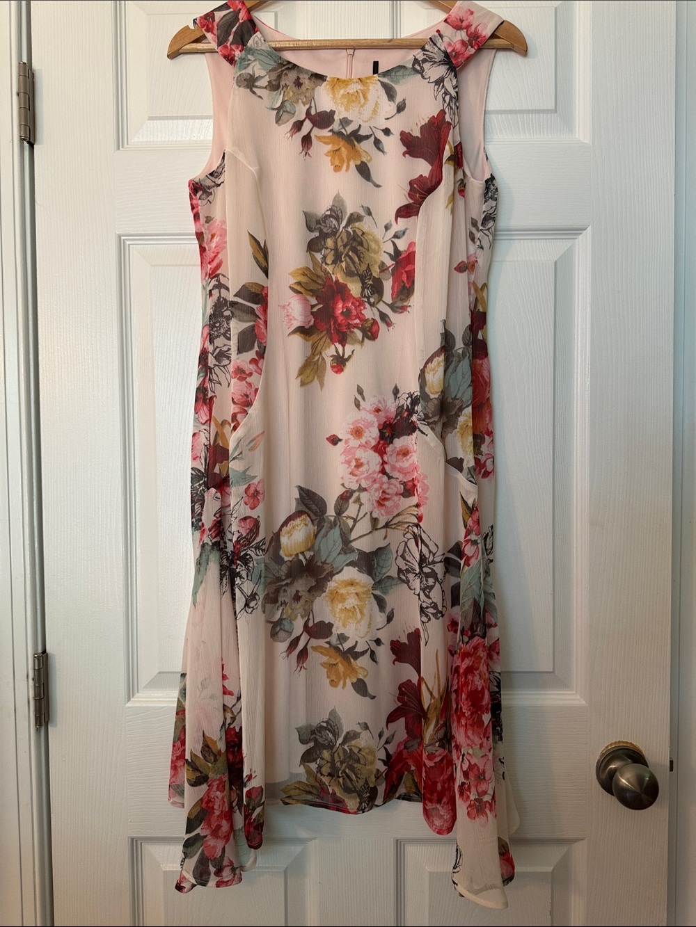 Floral A-Line Summer Dress in Blush Pink